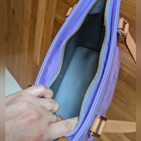 *Re-painted* lilac purple Louis Vuitton Houston vernis bag - Picture 6 of 15